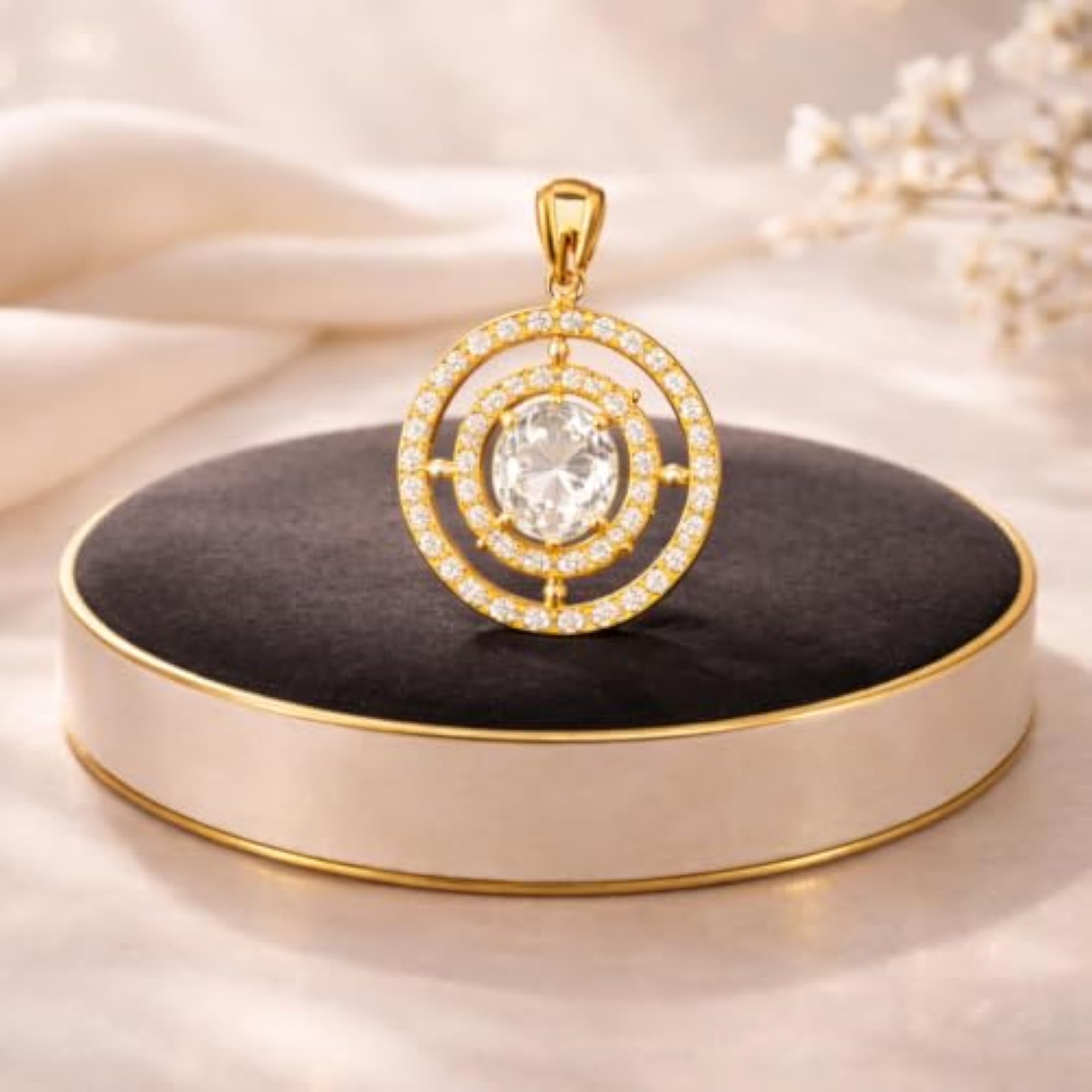 Women's 925 Sterling Silver Ravishing Ruby Moissanite Pendant