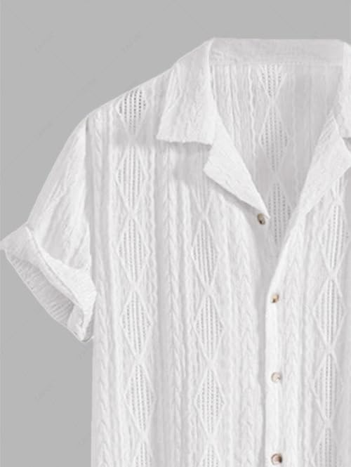 Image of Leriya Fashion Shirt for Man | Mens Casual Shirts | Shirt for Man| Shirts for Mens Stylish |Half Sleeve Button Down Textured Summer Wear (Available in Plus Sizes)