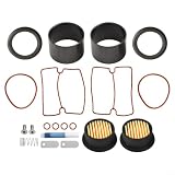 750W Silent Air Kompressor Teile Kit Ölfrei für Kolbenzylinder Hülse Reparatur Set mit Gummidichtringen, Ventilplatten, schwarzen Ledertassen und Schrauben