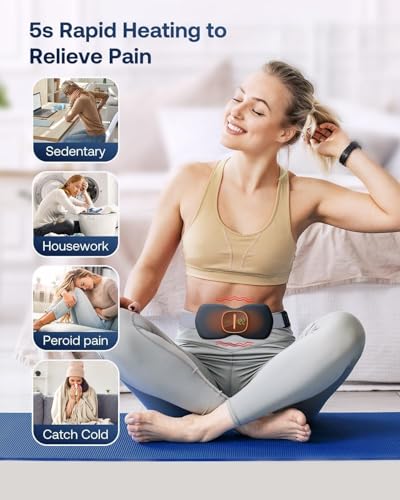 Image of KOT Thermal Pads for Cramps, Period Cramp Massager, Wireless Portable Heating Pad with 3 Heat Levels & 3 Massage Modes, Heating (BUTTERFLY-HT-PAD-BLACK)