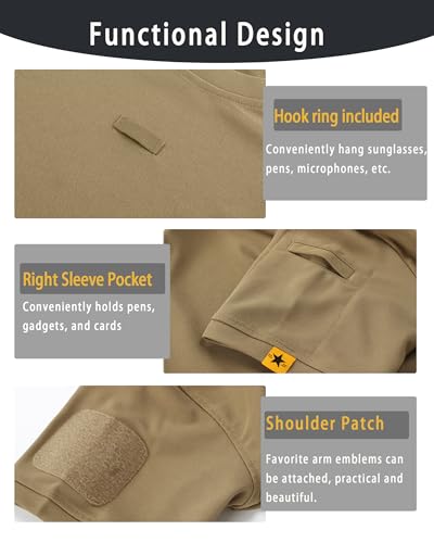 3 Pack Mens Crew Neck Polo Shirt Lightweight Short Sleeve Casual Solid T Shirts Sport Work Business Tactical Top3