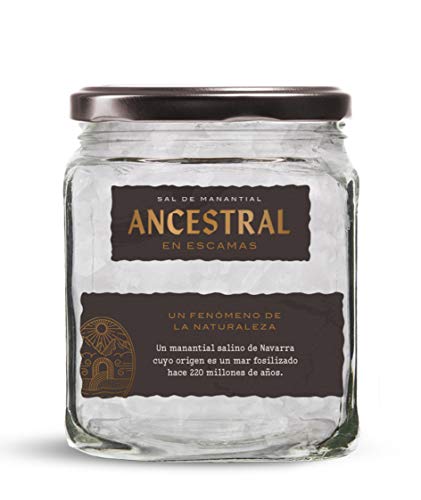 Escamas de Sal de Manantial 100% Ecológica. Sal sin refinar ni Microplásticos. Ideal como sal de mesa. Textura Crujiente y Delicada.