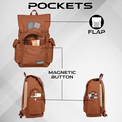 Image of F Gear Webster Canvas 21L Laptop Backpack Fits 18 inch Laptop 1 Main Compartment Drawstring Closure 3 Pkts Organizer Gifts for Men Women Boys Girls Adults Casual /College /School /Travel Bag