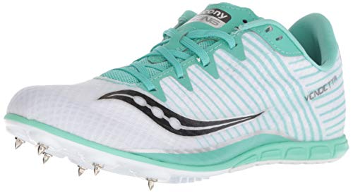 Saucony Women's Vendetta 2 Track Shoe, White/Teal, 11 Medium US