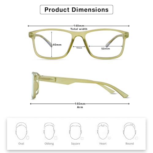 Image of UV Protection Glasses Blue Cut Blocking Harmful Rays Glasses for Men & Women Zero Power Computer Specs Eye Protection Lightweight Frame with Case & Cleaning Cloth