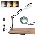 UBeesize 10X Magnifying Glass with Light and Stand, Lighted Magnifying Glasses for Close Work, Reading, Crafts, Jewelry, Sewing, Soldering, Desk Lamp with Clamp with Adjustable Brightness