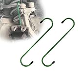 Yourkar 2 PCS Car Brake Caliper Hangers, S Shape Auto Brake Caliper Hook with Rubber Tipped, Brake Caliper Tool for Work on Brake Pads, Axle, Braking, Universal Car Accessories (Green)