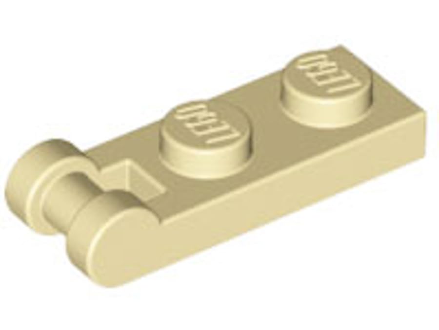 LEGO Plate, Modified 1 x 2 with Bar Handle on End Part number 60478 (Tan, 10, Bricks)
