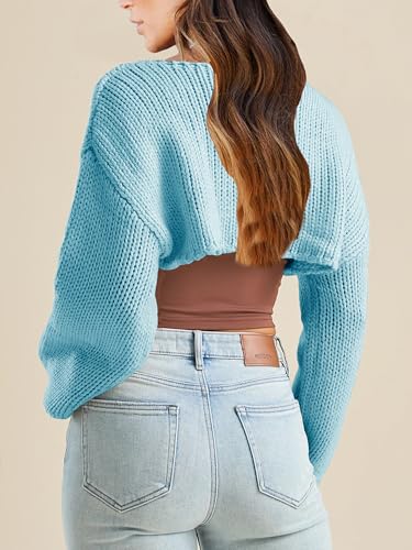 Image of Womens Bolero Crochet Crop Shrug Shoulder Knit Cropped Sweater | Y2K Crochet Crop Top, Half Sweater, Cozy Chest Over the Shoulder Top Cardigan, Cut Off Super Crop, Ballet Lace Sweater