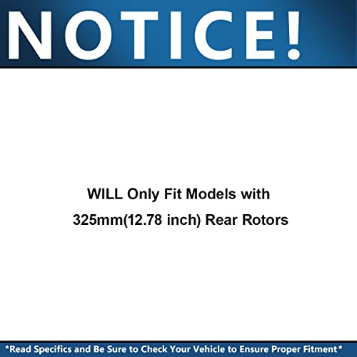 Image of Detroit Axle - Rear Brake Kit for Chevy Trailblazer EXT SSR GMC Envoy XL | XUV Buick Rainier Saab 9-7X Replacement 12.8 inch inch Brakes Rotors Ceramic Brake Pads