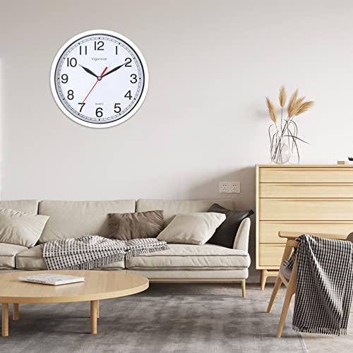 Vigorwise Wall Clock, 8 Inch Silent Sweep Movement Accurate Small Clocks Kitchen/Living Room/Bedroom/Office/School/Classroom Decoration - Image 2