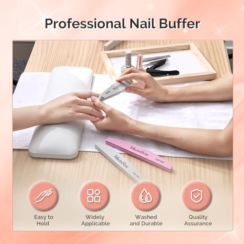 Image of MelodySusie 9Pcs Nail Buffers Set,Nail Files and Buffers,100 /180 Grit, Diamond Nail Buffer, Professional Nail Care Tools Kit for Home Use,Salon