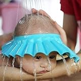Crawl'in Bathing Baby Shower Cap Wash Hair for Children Baby Eye Ear Protector Adjustable Leaves Shape Bathing Shower/Shamoo Cap Hat Sun Protector Cap (Blue)