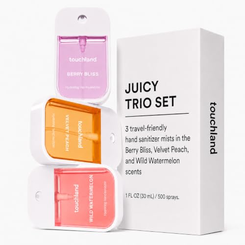 Touchland Hydrating Hand Sanitizer Spray Trio Set Wild Watermelon Peach Berry