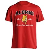 Sport Your Gear Officially Licensed Ferris State Bulldogs Alumni Arch Short Sleeve T-Shirt Red 3XL