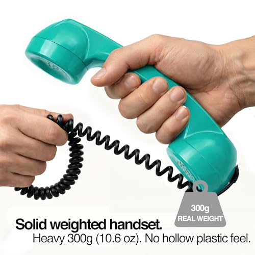 Image of Opis 60s Micro - Retro Mobile Phone handset for Android Smartphones, Tablets, notebooks and Mobile Phones in The Shape of a Classic Telephone Receiver (Turquoise)
