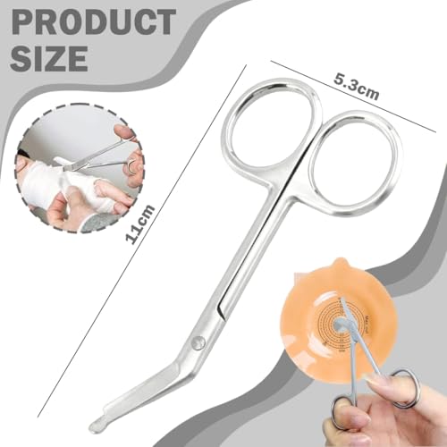 GNALIA Stoma Zubehör Beutelschere Mit Stumpfer Runder Spitze Für Kolostomie-Pflege, Edelstahl 110Mm 1 Stück