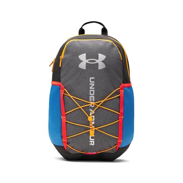 Under Armour Unisex Hustle Sport 6.0 Backpack, (003) Black/Black/Metallic Silver, One Size Fits Most