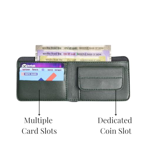 Image of ncgifts Men's Customized Wallet I Personalised Slim Stylish Leather Purse with Name & Charm I Unique Birthday Anniversary Gift for Men Boy Love Husband Employees Clients (Olive)