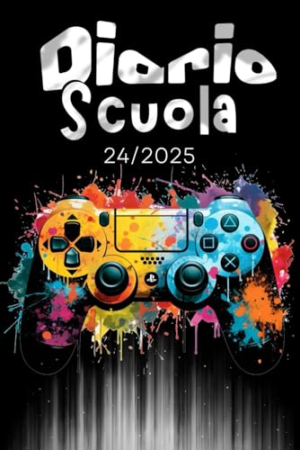 Diario Scuola 2024 2025 Gamer: Settimanale Da Agosto 2024 a Luglio 2025 per Studenti Scolastica Elementari Medie Superiori, La Settimana Su Una Doppia Pagina