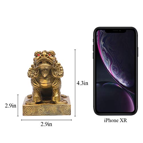 BRASSTAR Feng Shui Brass Kirin Kylin Statue Pi Yao 3.5(H) Dragon Avatar Figurine for Wealth Luck Prosperity Protection Home Decor Sculpture Gift Collection PTZY011