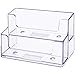 Vndeful 2 Pcs Clear Business Card Holder 2 Tiers Plastic Card Stand Organizer Card Holder Display for Home Office, 120 Cards Capacity