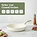 Redchef Bratpfanne 24cm, Keramik Pfanne Antihaft Beschichtet, Omelette Pfanne Induktion, PTFE-frei PFAS-frei PFOA-frei, Kratzfest Spülmaschinenfest, Beige
