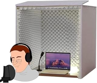 WaiDXn Portable Soundproofing Shed Soundproofing Foam Board 80 * 80 * 80Cm Desktop Soundproof Enclosure Acoustic Recording Shed Soundproof Shed Microphone Recording Shed Sound