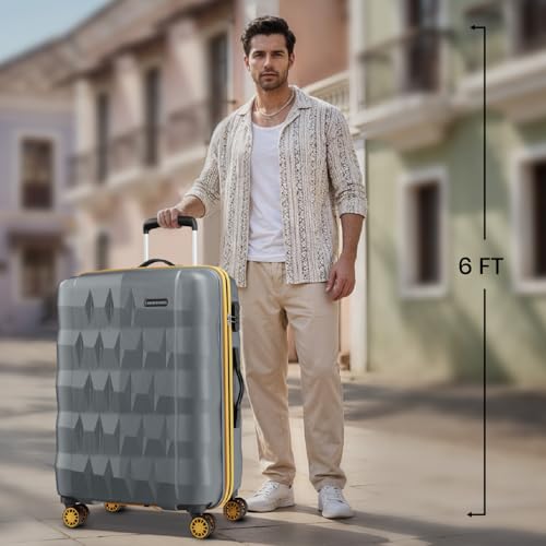 Image of Aristocrat Comet Set of 3 Trolley Bag 56, 66 & 76cm | Small+Medium+Large | Hard Luggage| Smooth 8-Wheel Suitcase| Combination Lock with Sturdy Zipper | 3-Year International Warranty (Grey)