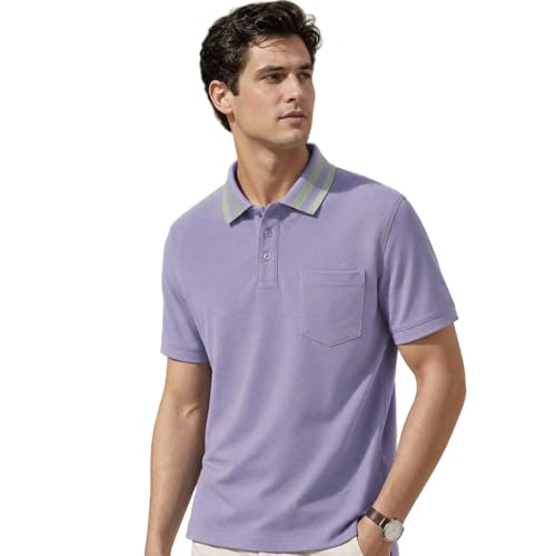 Image of Nobero Striped Collar Regular Fit Polo T Shirt for Men | Polo t-Shirts for Men | Regular Fit | Striped Collar | Premium Fabric | Casual & Smart Casual