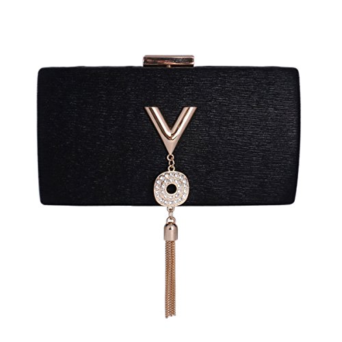 Pochette de soirée rigide pour femme noire et élégante