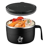 Genérico Set de Bol para Fideos | 1200ml Portátil Tazones de Sopa Anti-quemaduras | Bol En Acero Inoxidable Para Fideos,para Hogar, Cocina, Residencia Universitaria, Arroz, Pho, Sopa, Pasta, Avena,
