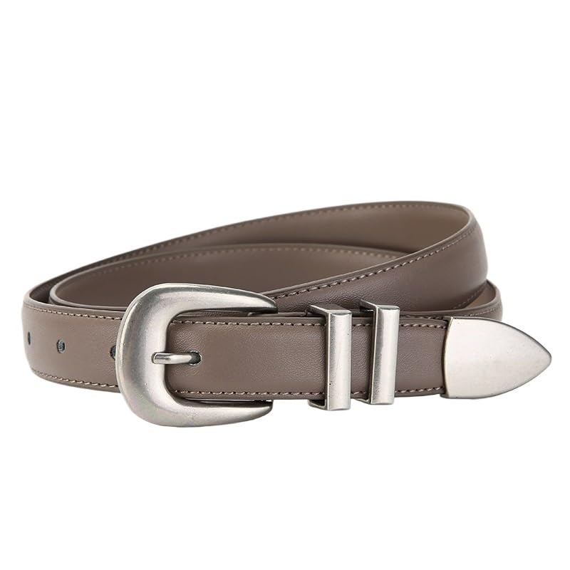 Cowhide Porous Belt Ladies Thin Decorative Skirt Genuine Leather