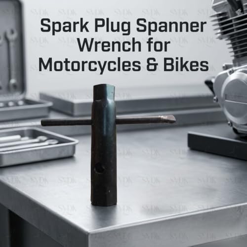 Image of Spark Plug Spanner Wrench for Motorcycles & Bikes Durable Steel Tool for Spark Plug Removal Repair Maintenance (Silver Finish, Universal Fit)
