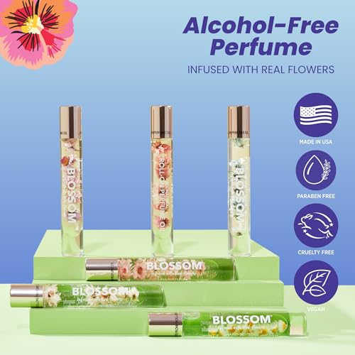 Blossom Roll on Perfume for Women Alcohol Free Rollerball Perfume Oil with Essential Oils, Infused with Real Flowers, Made in USA, 0.20oz (Bergamot, Pear, Vanilla, Orchid), Cedarwood Raspberry - Image 4