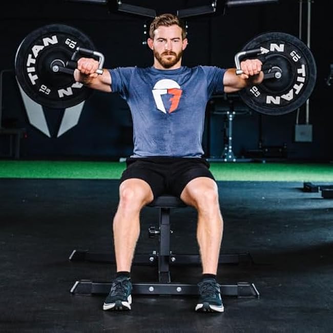 Titan Fitness Plate-Loaded Deltoid and Shoulder Press Machine, 700 LB Capacity, Upper Body Strength Training for Chest Back Shoulders Pecs Delts