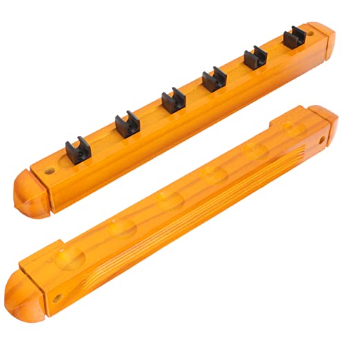 Mikikit 1 Juego Estante de Madera para Tacos de Billar con Múltiples Orificios Soporte de Almacenamiento para Tacos de Billar Accesorios de Mesa de Pool Diseño Duradero y Funcional