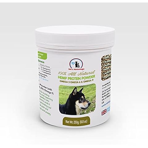 Vet's Advantage 100% Pure Hemp Protein Powder for Dogs - All Natural With Omegas 3, 6 and 9 to Promote a Shiny Coat, Improved Musculature and a Healthy Heart Cover