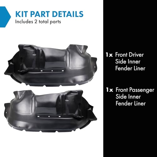 Image of TRQ Front Inner Fender Liner Set Compatible with 2004-2007 Buick Rainier 2002-2009 Chevrolet Trailblazer GMC Envoy 2002-2004 Oldsmobile Bravada GM1248127 GM1249127