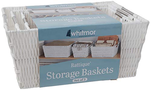 Whitmor Rattique Storage Baskets - White (3 Piece Set) #TOP2