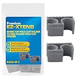 EZ-Xtend Bimini Top Hardware Bimini Top Pole Clips Holder w/Side Facing Pole Clip Holder for Bimini Top Support Poles. Bimini Holder Boat Accessories Bimini Clamp Doubles as Bimini Curtain Spacer 2PK