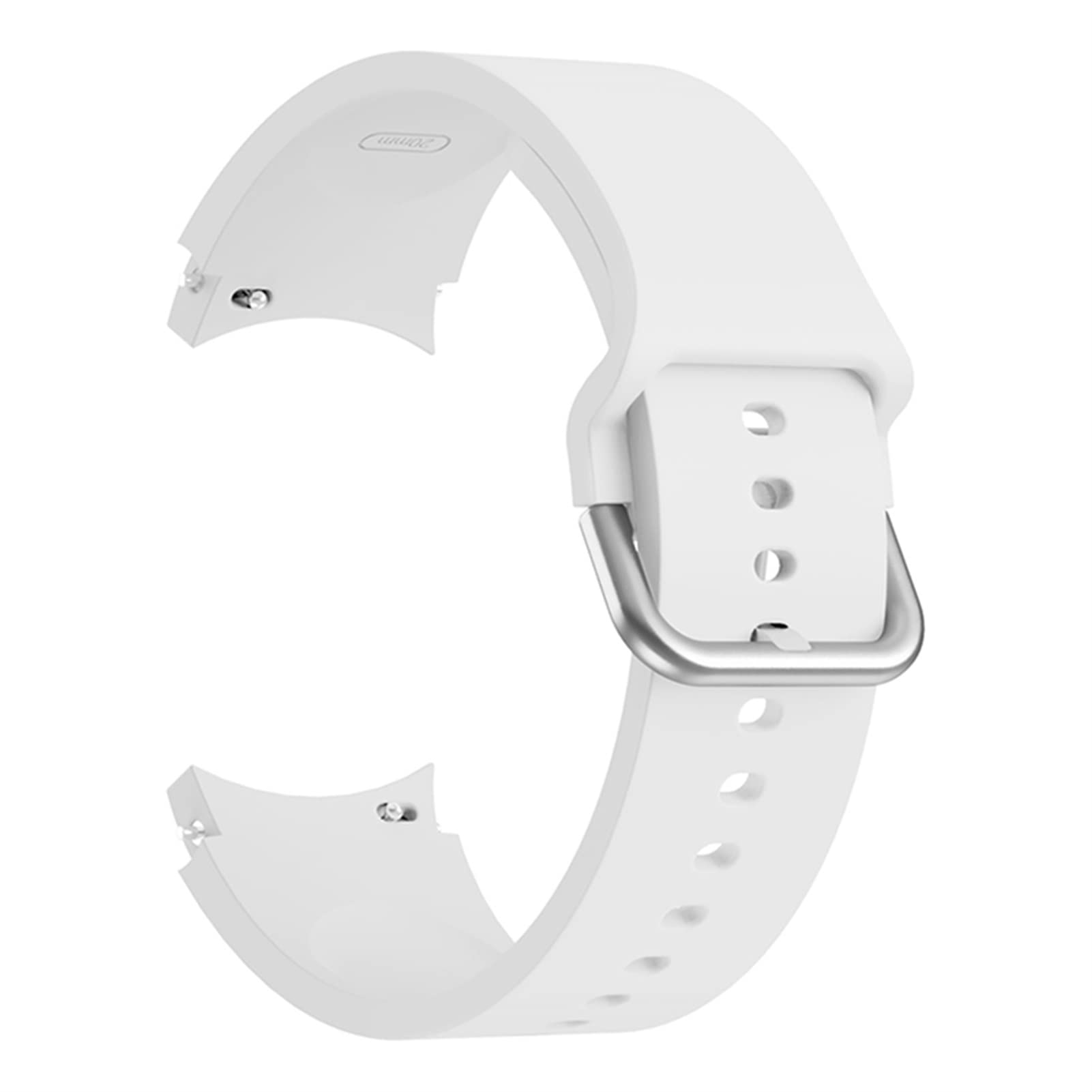 Bracelet silicone 20mm blanc finition premium pour Galaxy Watch 4 44mm 40mm