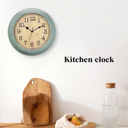 Image of 12 Inch Wall Clock, Silent Non-Ticking Decorative Battery Operated Easy to Read for Kitchen Living Room, Bathroom, Bedroom, Office