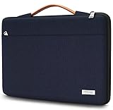 [Protección superior]: la capa exterior de la funda portátil de 14 pulgadas está hecha de tela de poliéster resistente a salpicaduras, que es fácil de limpiar y de secado rápido. El forro suave y cómodo proporciona una buena protección contra arañazos. Todos los lados y esquinas, excepto el lado de la cremallera, están acolchados con espuma a prueba de golpes con un grosor de 5 mm.