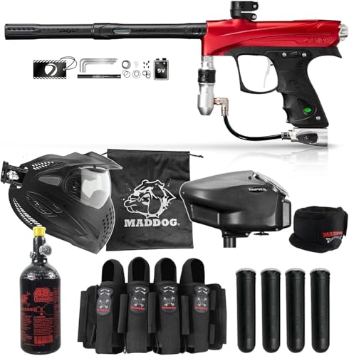 Maddog DYE CZR+ Full Auto Electronic Paintball Gun Marker Elite Starter Package | Thermal Anti-Fog Paintball Mask, HPA Tank, Empire Halo Too Loader, Neck...