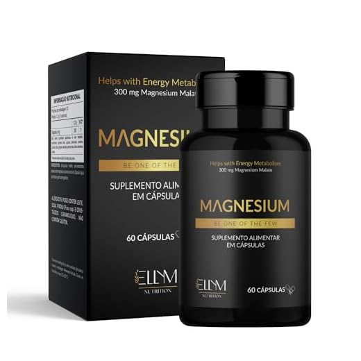Magnesio Dimalato 300mg Puro ELLYM NUTRITION 60 Cápsulas Formação de Ossos Metabolismo Energético Magnesium Malate