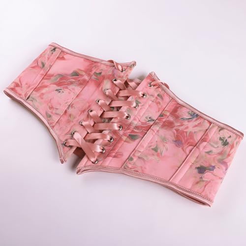 Image of Scarlet Darkness Corset Belt for Women Floral Lace Up Boned Underbust Corset Waist Belts