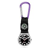 Akozon Lvpai Multifunktions-Sportuhr mit Kompass-Karabiner für Outdoor-Camping, Klettern, Lila (Purple)