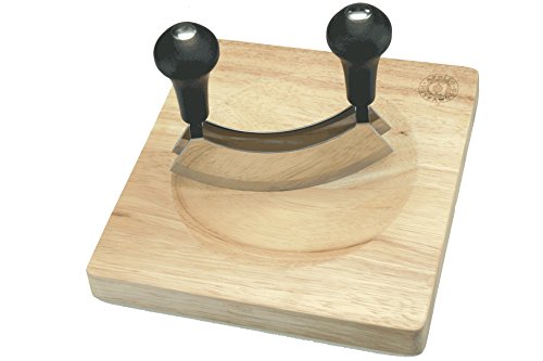 APOLLO Mezzaluna Set with Chopper and Wooden Board