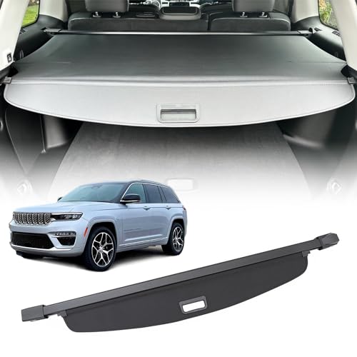 Cosilee Retractable Trunk Cargo Cover for 2022-2025 2026 Jeep Grand Cherokee (2 Row; WL) - Privacy Anti-Theft Security Shade Grand Cherokee Accessories